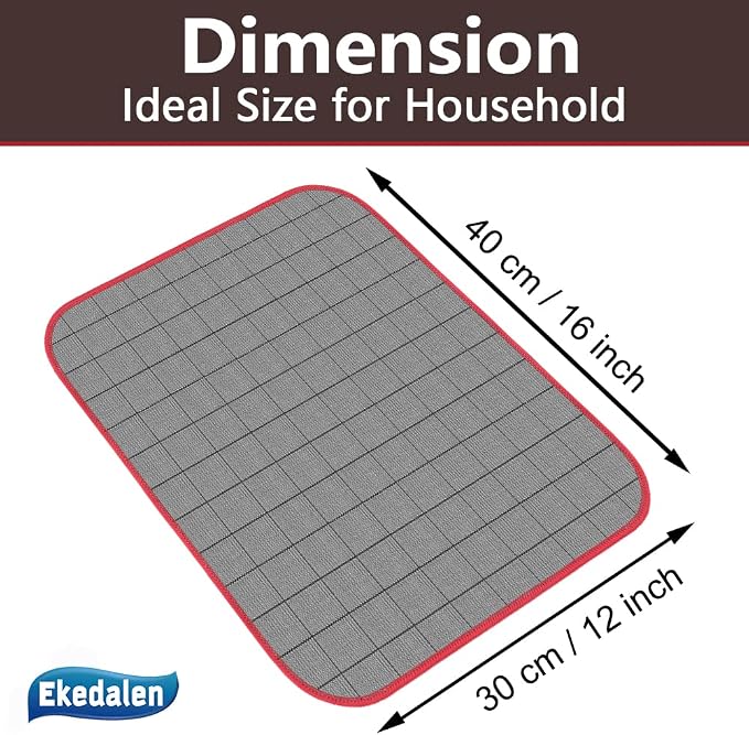 Microfiber Cleaning Cloth Lint Free Glass Polish, Red-Dark Grey | 400GSM Carbon Fiber Cloth for Glass Window Mirror Kitchen, Streak Free, Auto Detailing Easy Clean, 16 x12 in, 6 Pcak
