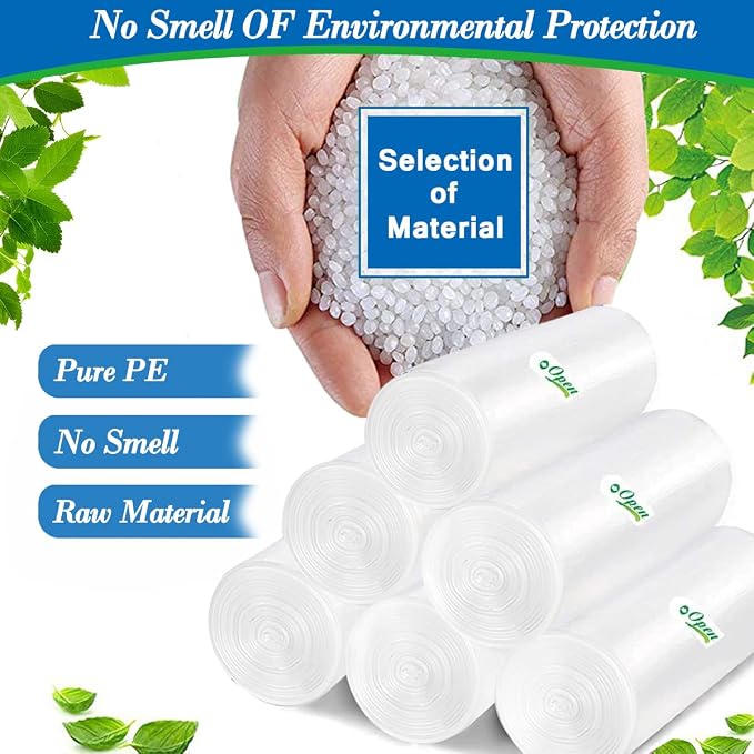 1.2 gallon trash can liners,Small clear Garbage Bags 300,Extra Strong 1.2 Gal Trash Bag,Fit 4.5-6 liters trash Bin Liners for Home Office Kitchen (Pack of 3)