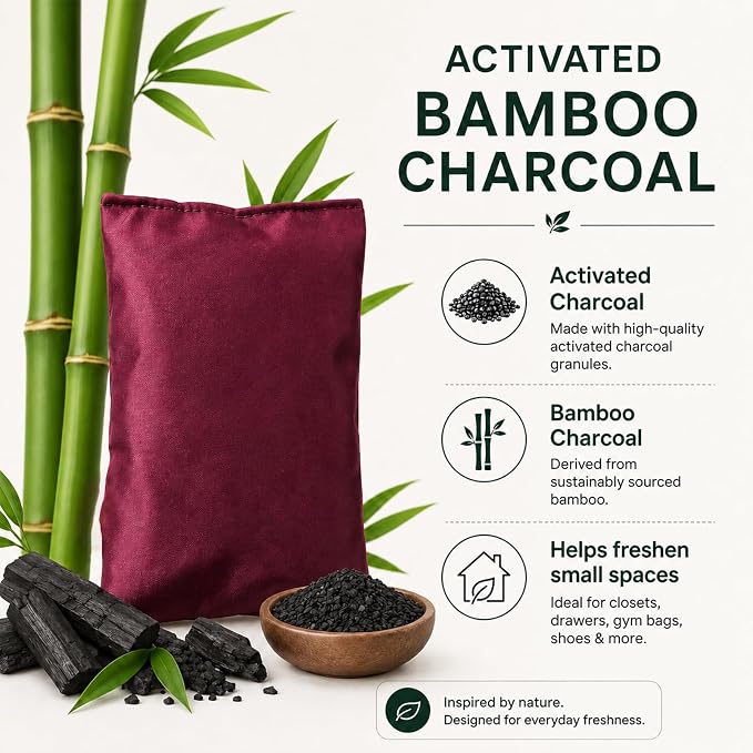 Aroma Armour Shoe Freshener, Activated Charcoal Odor Absorber Bags for Shoes, Closets, Cars & Basements, Bamboo Charcoal Freshening Bags for Home，Lavender