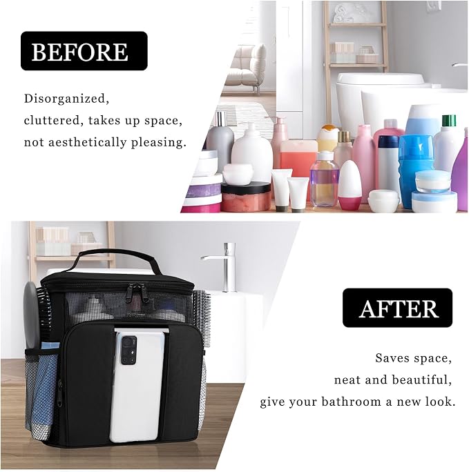 Dorm Room Essentials for College Students Girls Boys Guys, Shower Caddy | Travel Essentials Hanging Toiletry Bags for Traveling Women Men,Mesh Shower Caddies Portable for Camping,Gifts for Christmas