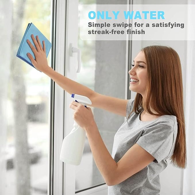 Window Cleaning Cloth, Glass Cleaning Cloth, Streaks Schatches Free. (Blue Pack 2)