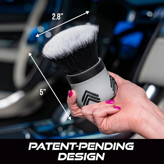 VIKING Car Cleaning Interior Detail Brush | Super-Soft Bristles, Interior Detail and Cleaning, Car Detailing Kit, Storage Stand Included