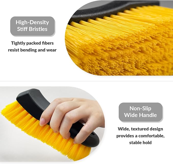 Heavy-Duty Scrub Brush & 2-in-1 Grout Cleaner Brush-2pcs | Scrub Brushes for Cleaning Tile, Floor, Bathtub, Carpet, Sink. Ideal for Kitchen, Bathroom, Shower