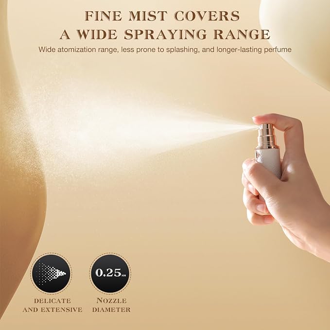 kuangre 10ml Atomizer Perfume Spray Bottle, Empty Cologne Dispenser, Portable Sprayer Travel Essentials for Many Scenes Gifts.