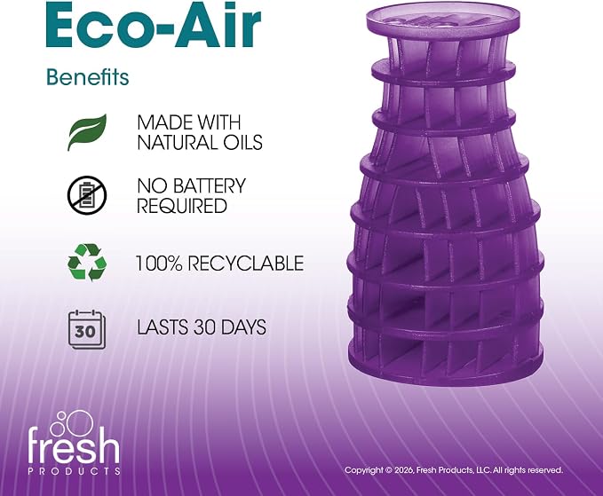 Fresh Products Eco Air Freshener Refill Solid Dry, Fabulous, 6 Pack | Natural Oils, No Acetone Or Propellants, Made In USA, Lasts 30 Days, Ideal For Home, Business Or Commercial Spaces