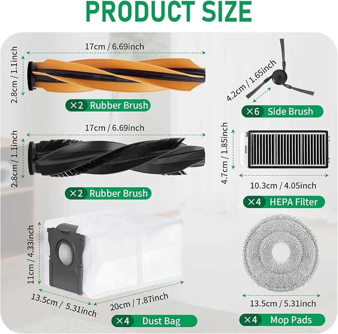 Accessories Replacement Parts for Dreame X50/ L50/L60 Ultra PE | Compatible with Dreame X50 Ultra/ L50 Ultra/ L40s Pro /L60 Ultra PE and Compatible with Mova V50 Ultra Robot Vacuum Cleaner