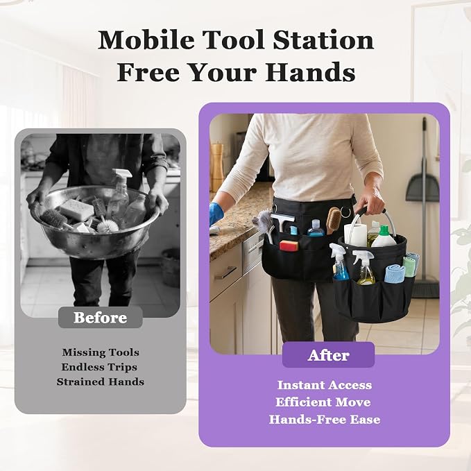 Cleaning Apron, Cleaning Caddy & Household Cleaning Storage Organizer Set