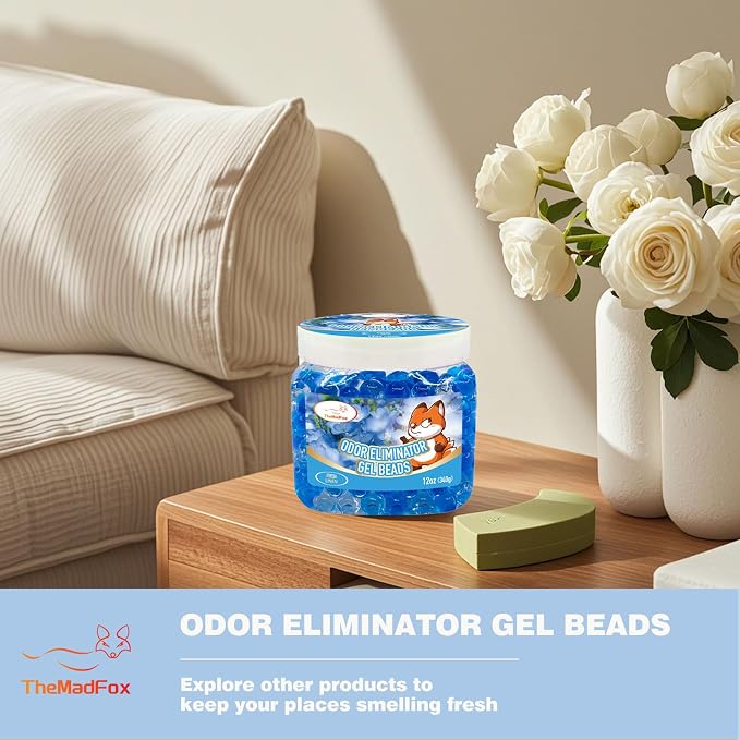 6 Pack Odor Eliminator Gel Beads, 12 oz, Scented Gel Air Freshener, Pet Odor Eliminator for Bathroom, Closet, Pet Area & RVs, Lasts 90 Days for Improved Home Fragrance, Fresh Linen