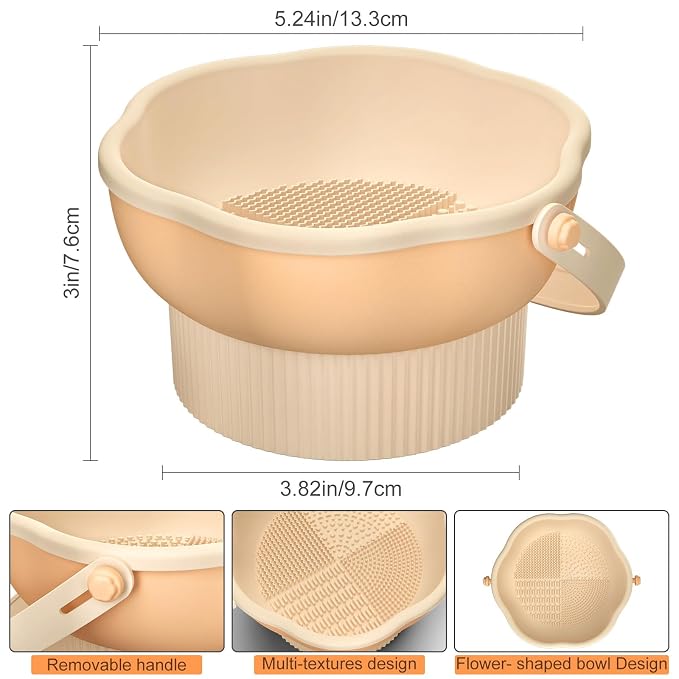 senbowe 3 in 1 Makeup Brush Cleaner Mat, Silicone Makeup Brush Cleaner Bowl Cosmetic Brushes Cleaning Pad Tool Organizer for Storage and Air Drying, Make Up Brush Washing Tool for Sponge