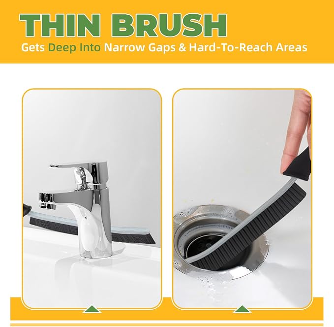 KMOSENIA Crevice Cleaning Brush, 5 Pack Hard Bristle Grout Brush | 5 pack narrow cleaning brushes with stiff bristles for grout, gaps, kitchens, bathrooms and tight spaces.