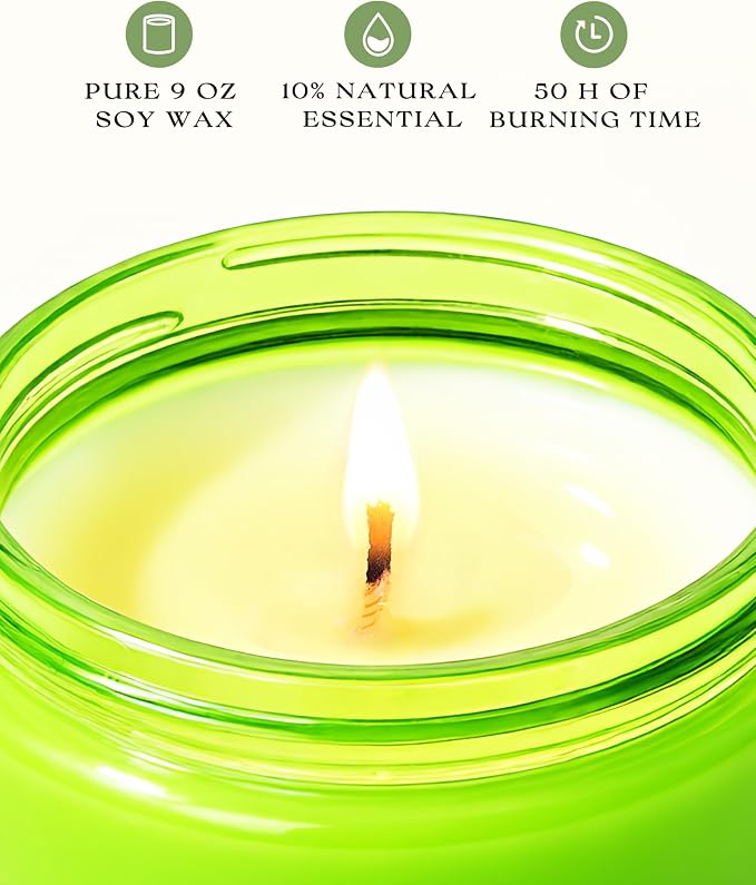 AOOVOO Green Apple Odor Eliminating Candle - 9 oz Soy Candles for Home | Eliminates 95% of Pet, Smoke, Food, and Other Smells Quickly, Non Toxic Air Freshing Candle, Up to 50 Hours Burn time