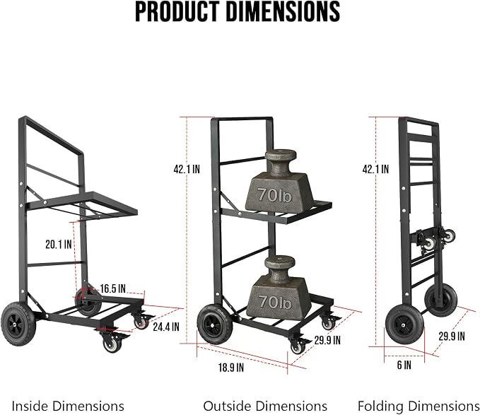 2-Tier Foldable Recycle Bin Cart, Heavy Duty Trash Can Dolly with All-Terrain Wheels & Lockable Casters, 140LBS Capacity Garbage Bin Trolley for Kitchen, Garage, Office, Courtyard