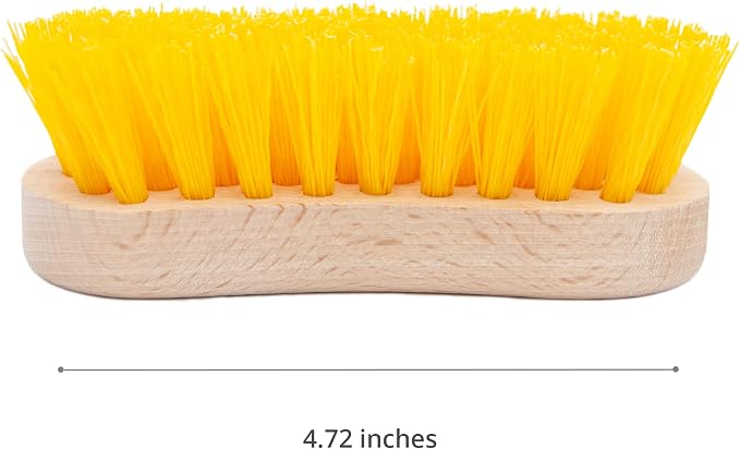 Stiff Bristle Brush - Scrub Brush for Deep Cleaning, Hand Brush with Hard Bristles, Utility Nylon Brush for Indoor and Outdoor, Wooden Boot Hand Scrubber, Scrubbing Brush Heavy Duty (Pack of 2)