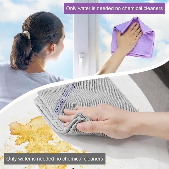 Basic Package - Microfiber 2-Pack Window Cloth. Just Water - Without Leaving Streaks. for Household Enviro Dusting Cleaning Homes, Cars, Bars, Offices. Window Cloth Makes Cleaning a Breeze.