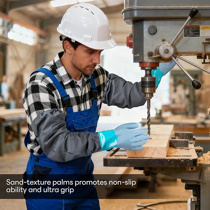 Full Arm Pond Gloves with Fleece lining Extra Long Waterproof Gloves for Pond Cleaning Care/Machinery Industry 30-inch