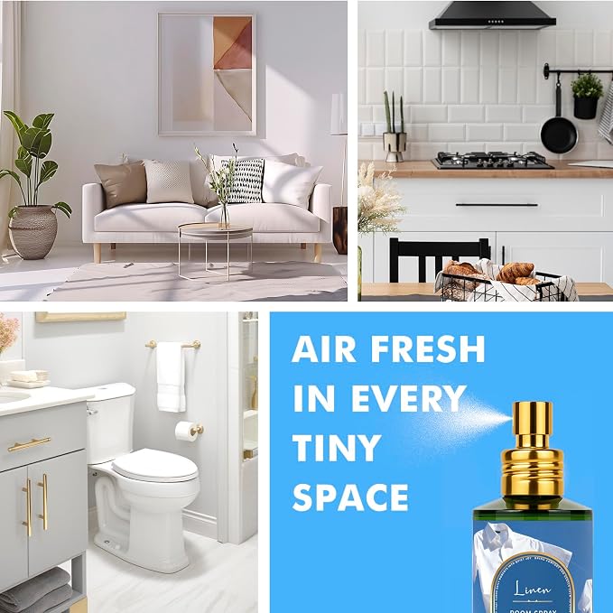 Azulfra Linen Room Spray 2 Pack, Long-Lasting Air Freshener 6.8 Fl Oz | Concentrated Room Spray, Odor Eliminator for Home, Bathroom, Bedroom & Office