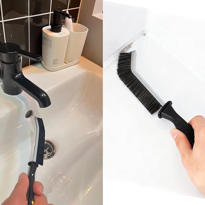 Crevice Cleaning Brush Set, Hard Bristle Grout Brush, 10-Pack | Narrow Cleaning Brushes with Stiff Bristles for Grout, Gaps, Kitchen Sinks, Bathroom Tiles, Window Tracks and Tight Spaces