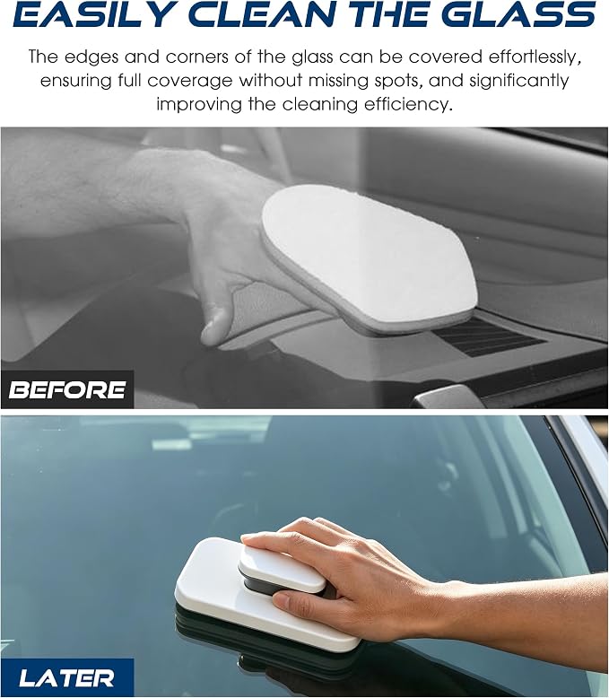 Magnetic Window Cleaner,Automotive Windshield Wiper Tools,Car Accessories Universal Double Sided Magnetic Window Cleaner with Anti-Falling Rope,Automotive Tool,Suitable for Most Cars,Sedans