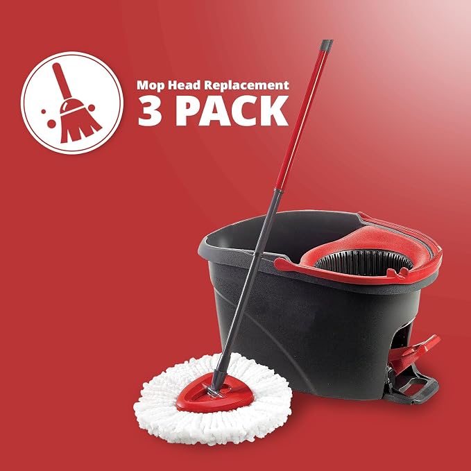 4 Pack Mop Replace Head | Spin Mop Replacement Head Easywring 1-Tank System, Easy Cleaning, Microfiber, Machine Washable