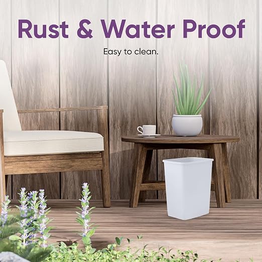 Superio 4.5 Gallon Plastic Trash Can, Waste Bin for Home, Kitchen, Office, Bedroom, Bathroom- 18 Qt (4 Pack, White Smoke)