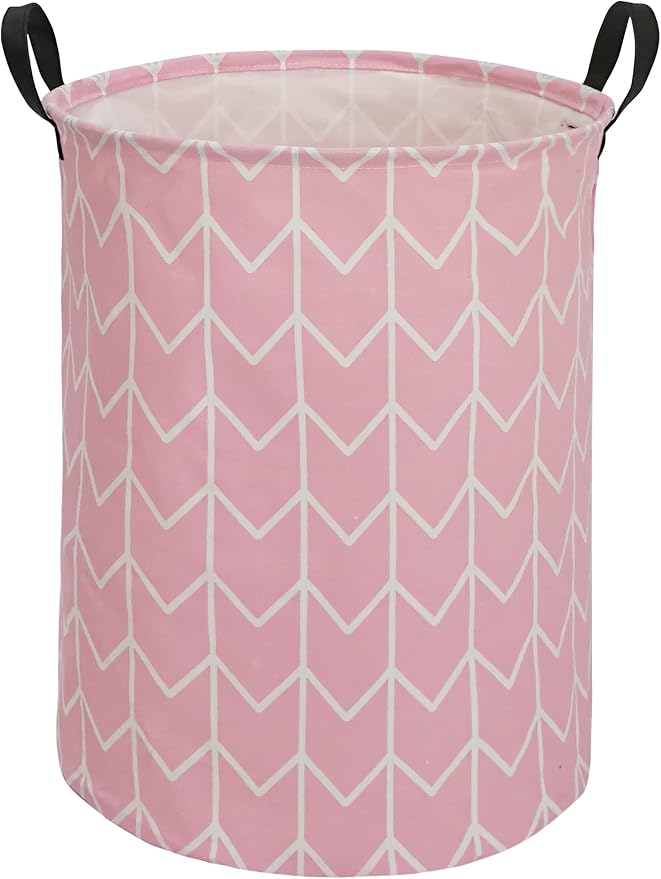 Round Laundry Hamper Storage Basket Fabric Material Storage Hamper Organization Basket, Storage Bin, Gift Box with Handles for Room