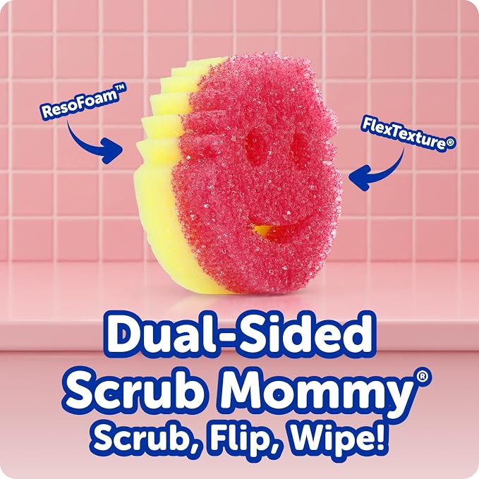 Scrub Daddy Sponges & PowerPaste XL Value Pack - 4 Scrub Mommy Multipurpose Dish Sponges & PowerPaste XL All-Purpose Cleaning Paste - Scratch-Free, Multi-Surface Household Cleaning Supplies Kit (5ct)