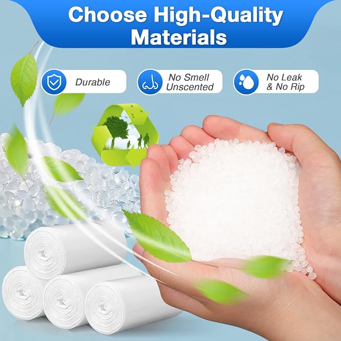 Charmount Small Trash Bags 1.2 Gallon, 102 Count Garbage Bags Bathroom Trash Can Liners,fit 4.5-5 Liter Clear (Pack of 2)