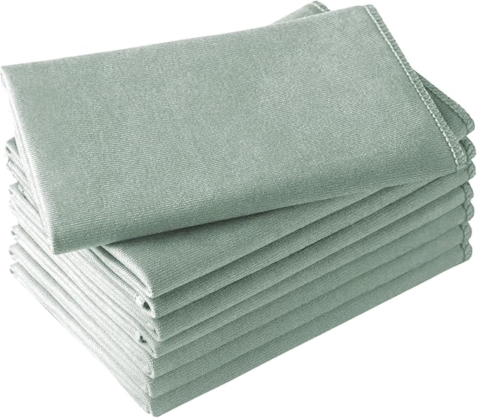 Microfiber Glass Cleaning Cloth 8 Pack, 16 Inch x 12 Inch, Lint Free Quickly Clean Window, Glasses, Windshields, Mirrors, and Stainless Steel, Green