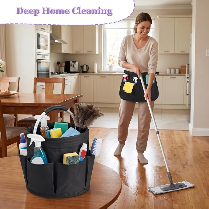 Cleaning Apron, Cleaning Caddy & Household Cleaning Storage Organizer Set