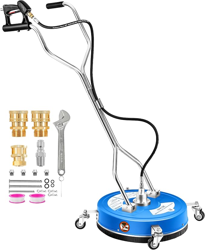 M MINGLE 20” Pressure Washer Surface Cleaner, 4500 PSI | Surface Cleaner Power Washing, Pressure Washer Accessories for Driveways, Concretes, Patios, Sidewalks