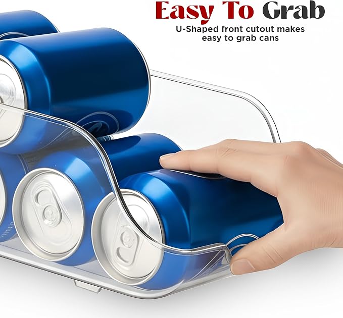 Utopia Kitchen Soda Can Organizer for Refrigerator & Pantry, 4 Pack, Clear | Durable Can Storage Organizer for Fridge & Kitchen Organization
