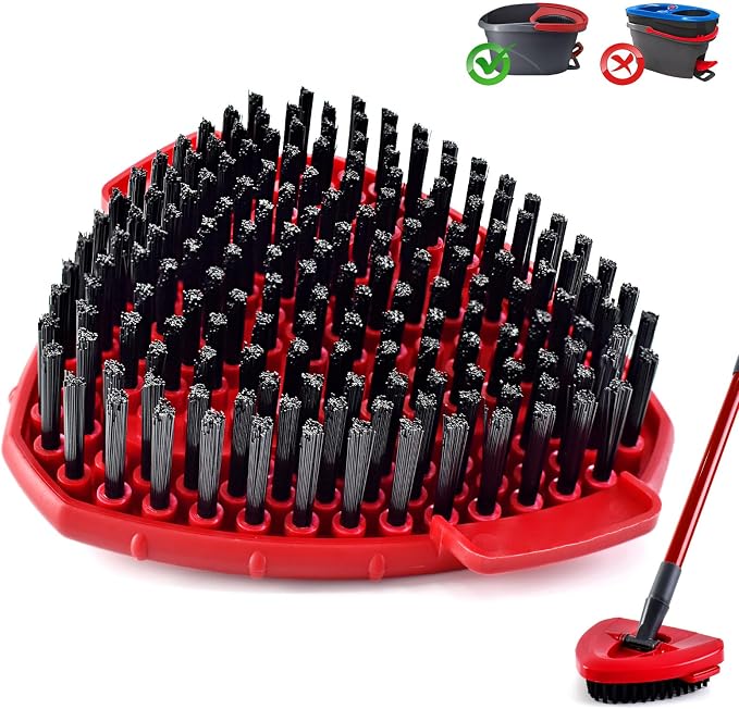 Scrubber Mop Head for Ocedar, Upgrade Scrub Brush for Oceda, Spin Mop Scrub Brush Head for Ocedar EasyWring 1-Tank, More Bristles Scrub Brush Attachment for Bathroom
