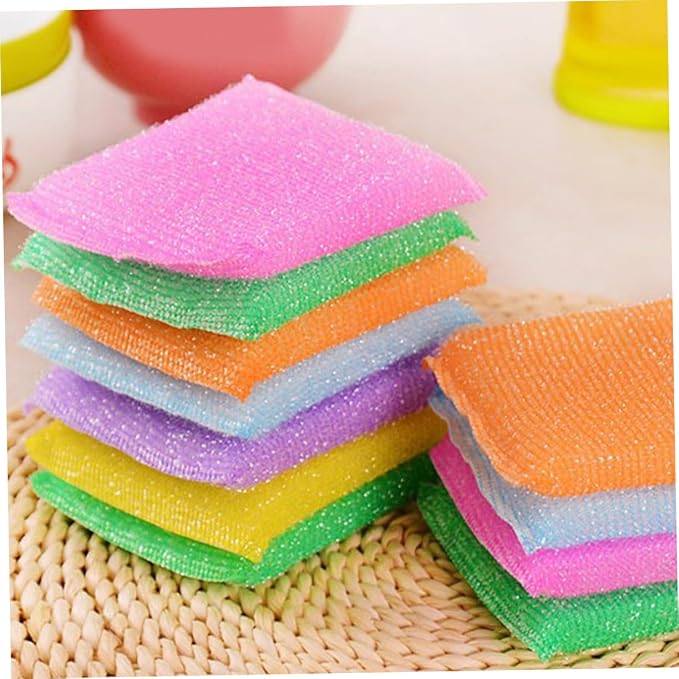 20pcs Non Scratch Kitchen Dish Scrubbers with Ultra Fine Sponges Scratch Scrub Pads for Pots Pans and Hard Surfaces Odorless for Household Cleaning Random Color