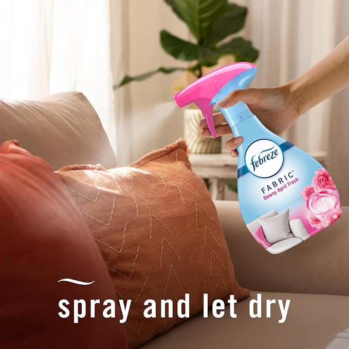Febreze Odor-Fighting Fabric Refresher, Liquid, White, Downy Calm and Downy April Fresh, 16.9oz, 2 Pack