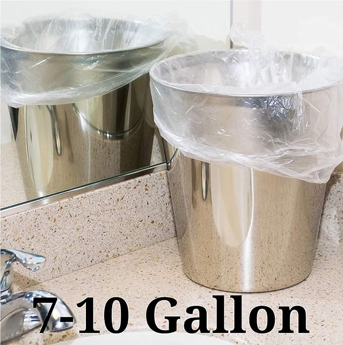 NETKO Clear Kitchen Trash Bags 7-10 Gallon Clear Plastic Garbage Bag for Kitchen, Home, Office, Bathroom - Wastebasket Bin Liners - High Density, Leak-Proof Waste Basket Bags - 100 Pack