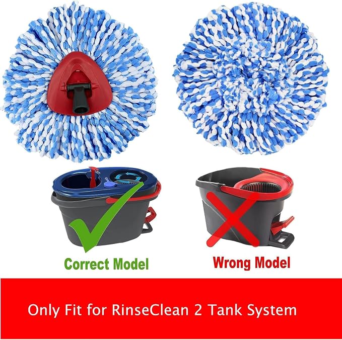 6 Pack Spin Mop Replacement Heads Compatible with Ocedar RinseClean 2 Tank Mop System,Microfiber Mop Refill Heads for O Cedar Cleaning All Hard-surfaced Floor