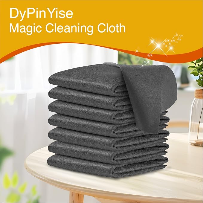 8Pcs Magic Cleaning Cloth Reusable, Thickened Microfiber Rags | Lint Free cloth for Glass Windows Mirrors Cars, Microfiber Towels for Kitchen Countertop Housekeeping