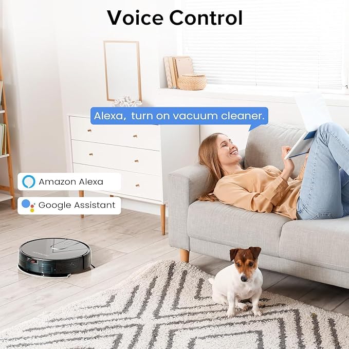ROPVACNIC Robot Vacuum and Mop Combo 5200Pa Suction Robotic Cleaner | Self-charging, app control, personalized cleaning adjustments, advanced obstacle avoidance, suitable for home use