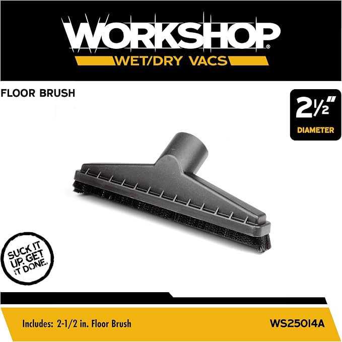WORKSHOP Wet/Dry Vacs WS25014A 2-1/2-in. Floor Brush Vacuum Attachment