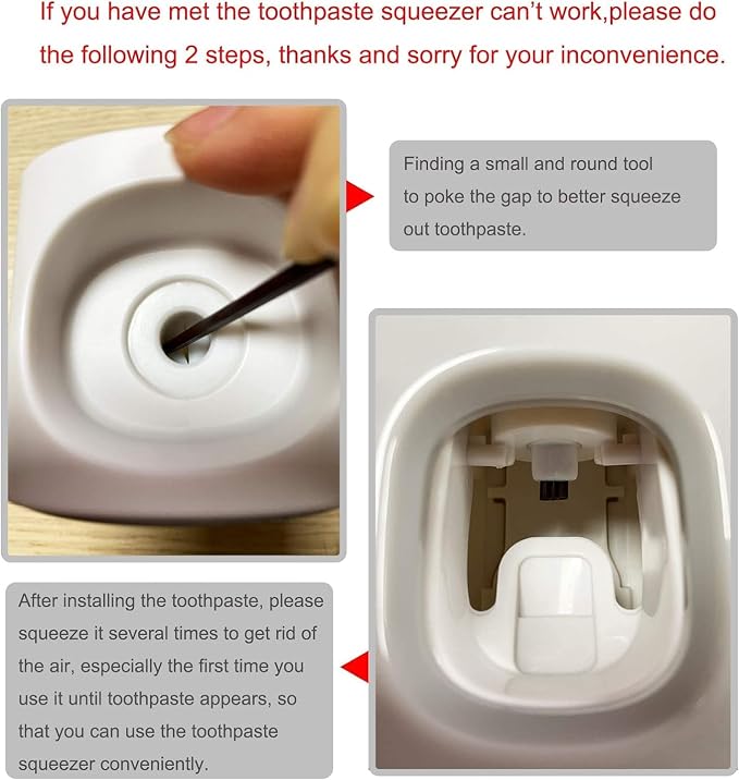 MOPMS Automatic Toothpaste Dispenser Wall Mounted for Kids and Adult 2Pcs | Automatic Toothpaste Squeezer Holder for Bathrooms