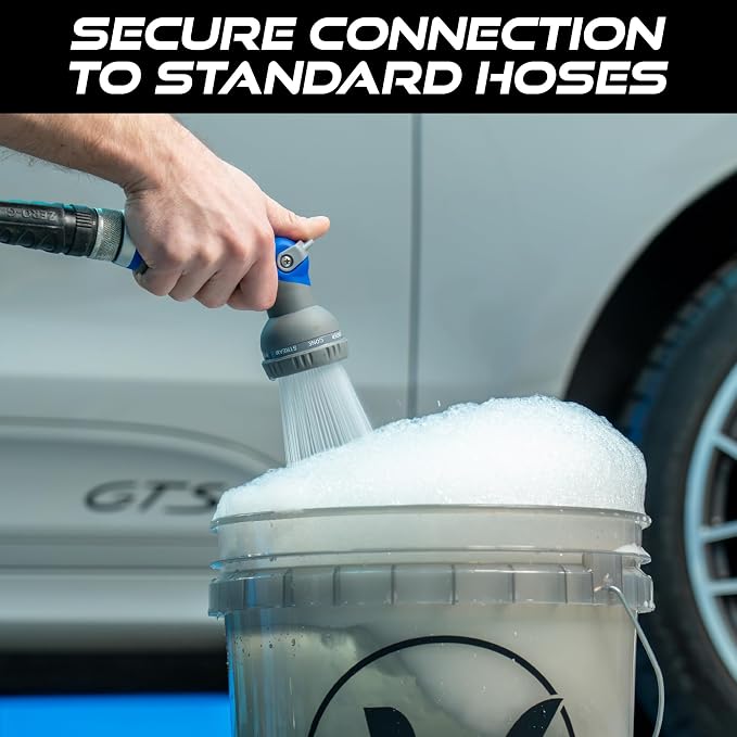 VIKING Hose Nozzle, 8 Spray Patterns, Thumb Control for Cars and Homes | Water Hose Nozzle, Adjustable Heavy Duty Thumb Control for Car Washing Kit, Watering Plants, Washing Pets, and Home Use