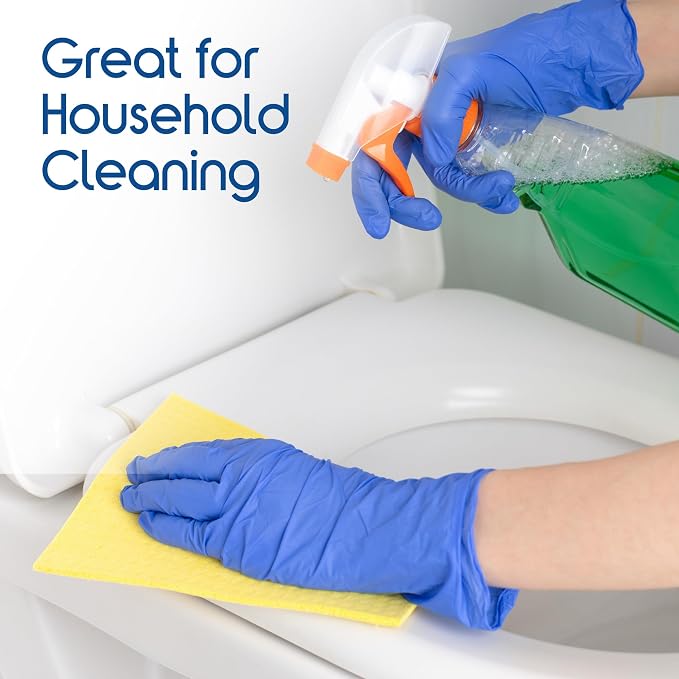 Inspire Cobalt Blue Nitrile Disposable Gloves | 4.5 Nitrile Safety Medical Exam Cooking Cleaning Disposable Gloves
