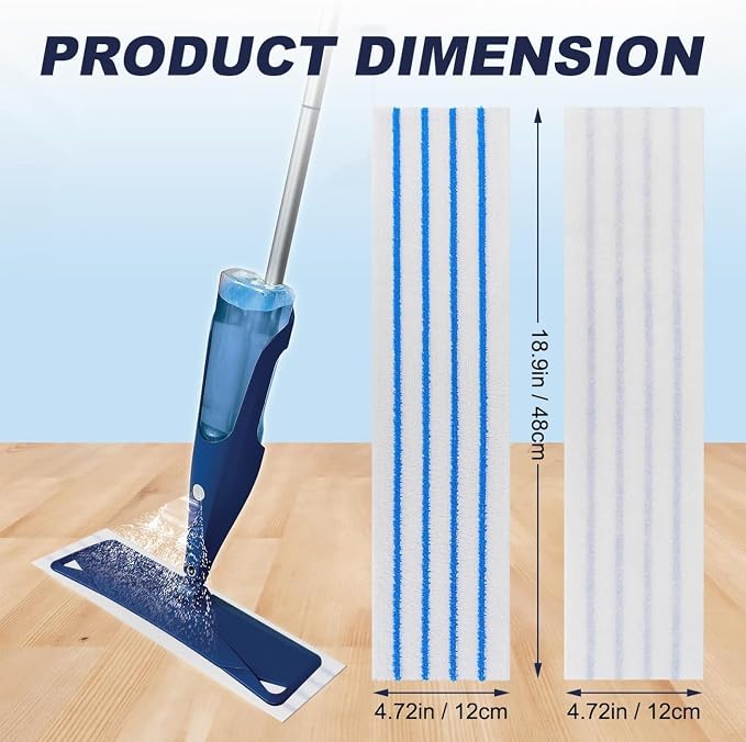 15 Pack Microfiber Disposable Mop Pads for Rubbermaid Quick Connect System Mop - Wet Dry Cleaning Replacement Mopping Pad for Bona,Turbo,Norwex and All 16 17 18'' Flat System Mops