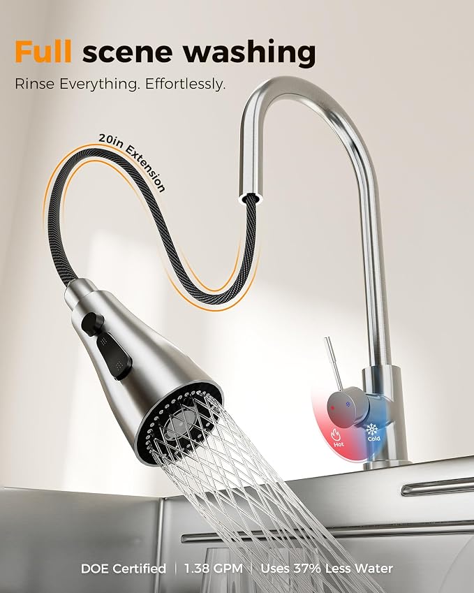 CAMMOO 33X22 Drop In Kitchen Sink, 304 Stainless Steel Workstation Sink | Pop-Up Drain, Workstation Sink, Upgraded Fast Drain, Topmount Single Bowl with Accessories, Foldable Grid for Easy Cleaning