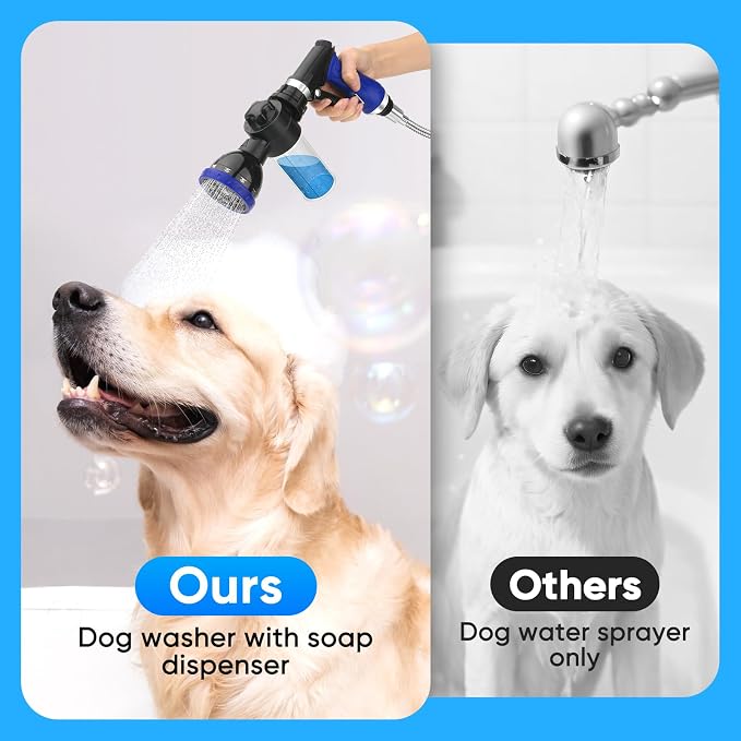 Upgraded 9.8FT Tub Faucet Sprayer Attachment for Dog Shower | Dog Washing Hose Attachment for Utility Sink/Bathroom/Sink, for Faucet Pup Pet Bathing Sprayer Kit