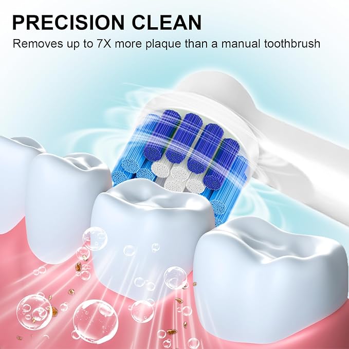 Replacement Brush Heads Compatible with Braun Oral-B, 20pcs Professional Electric Toothbrush Heads for Oral B Replacement Heads Refill Pro100/1000/1500/4000/5000/7000/8000/9600 Etc.