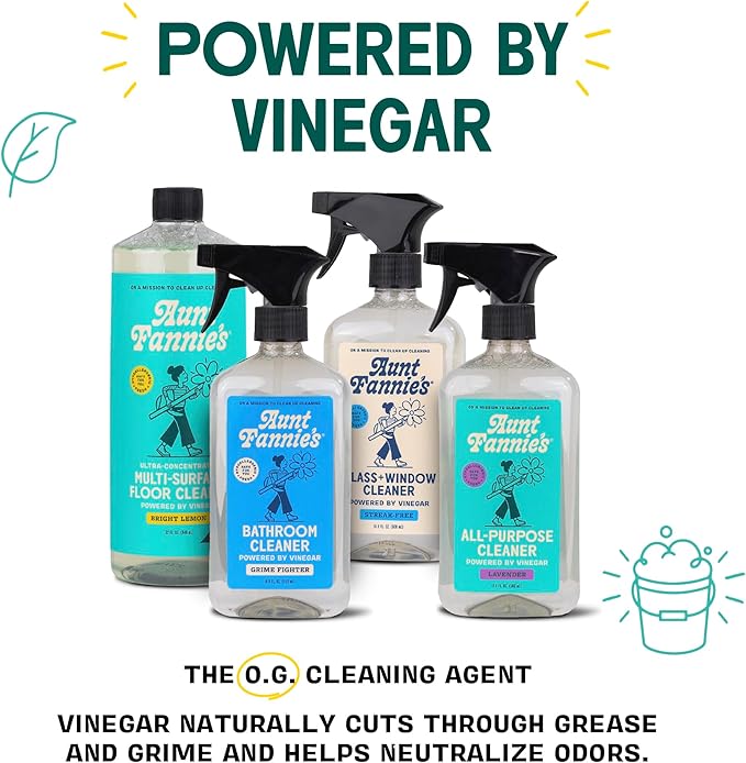 Aunt Fannie's Ultra Concentrated Vinegar Floor Cleaner, Lemon, 3 Pack | Makes Up to 16 Gallons per bottle, No Rinsing, Safe for Sealed Tile Vinyl Hardwood Laminate & Linoleum, Kid and Pet Safe