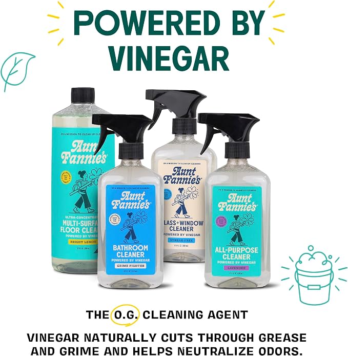 Aunt Fannie's Ultra Concentrated Vinegar Floor Cleaner, Eucalyptus, 1 Pack | Makes Up to 16 Gallons per bottle, No Rinsing, Safe for Sealed Tile Vinyl Hardwood Laminate & Linoleum, Kid and Pet Safe