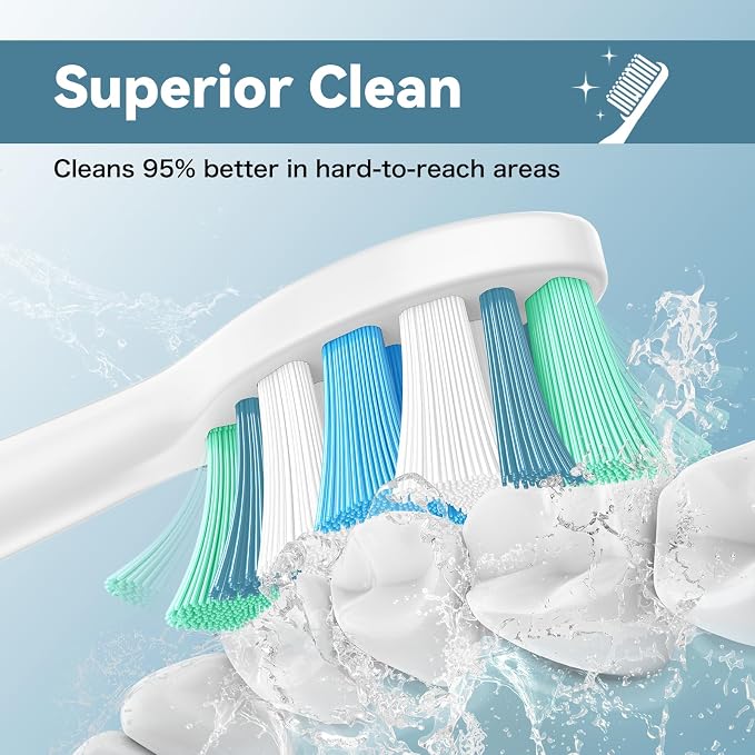 Replacement Toothbrush Heads Compatible with Philips Sonicare Electric Toothbrushes, 16 Pack, Snap-on System, Soft Dupont Bristles with Protective Cover