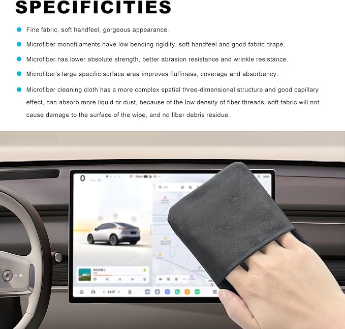 Ohleats Car Screen Cleaner, Microfiber Cleaning Pad | Lint-Free & Scratch-Safe, Glove-Style Wear, Wet/Dry Dual-Use, Foldable Portable, For Car/Phone/Tablet/Laptop/TV